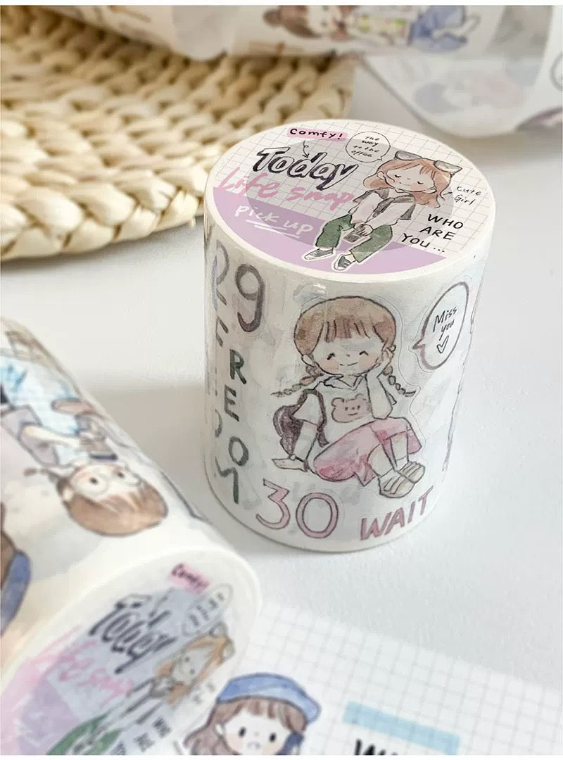 NEW! Molinta - Daily Styling | 6cm Kiss-cut Washi Tape |  Release Paper | 5M