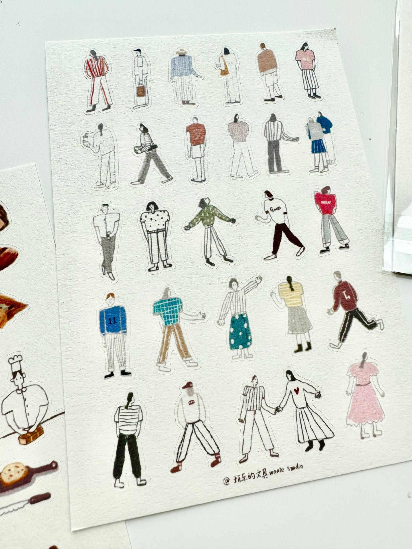NEW! Wanle Studio - Bread & People | Kiss-cut | 2 Sheets Stickers