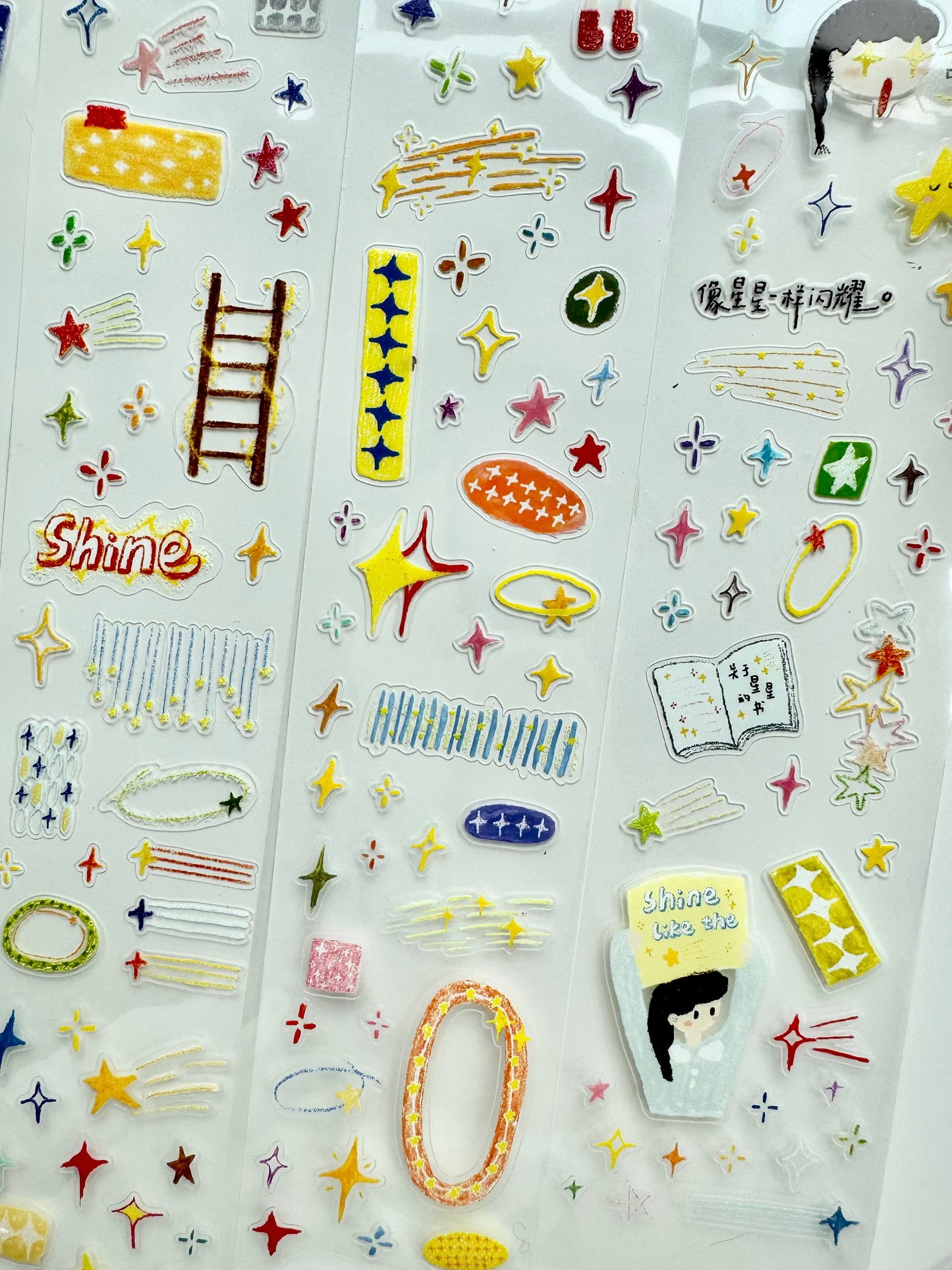 NEW! Wanle Studio - Crayon Little Star | Kiss-cut | 5cm Tape |  Release Paper | 6M