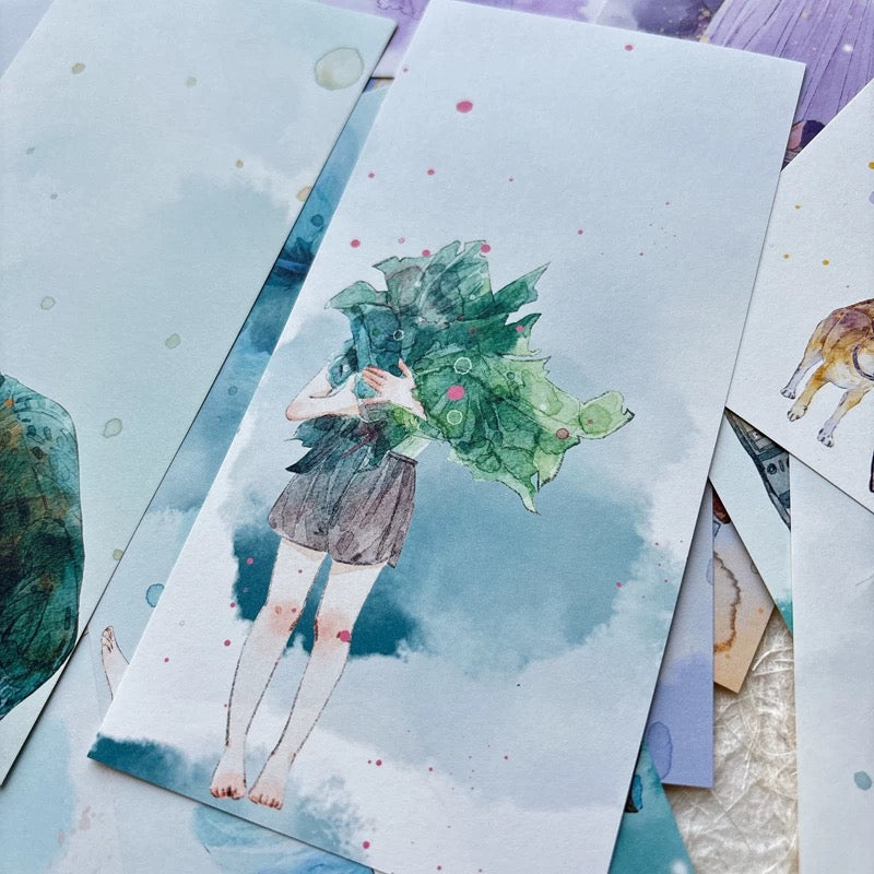 NEW! DingDing - Vol.2 Rectangle | 96 Sheets Non-repeating Designs | Note Paper | Ephemera Paper