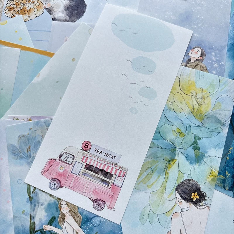 NEW! DingDing - Vol.2 Rectangle | 96 Sheets Non-repeating Designs | Note Paper | Ephemera Paper