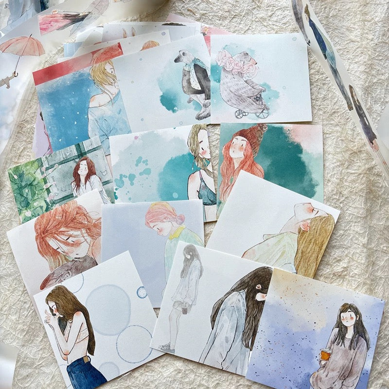 NEW! DingDing - Vol.2 Square | 96 Sheets Non-repeating Designs | Note Paper | Ephemera Paper