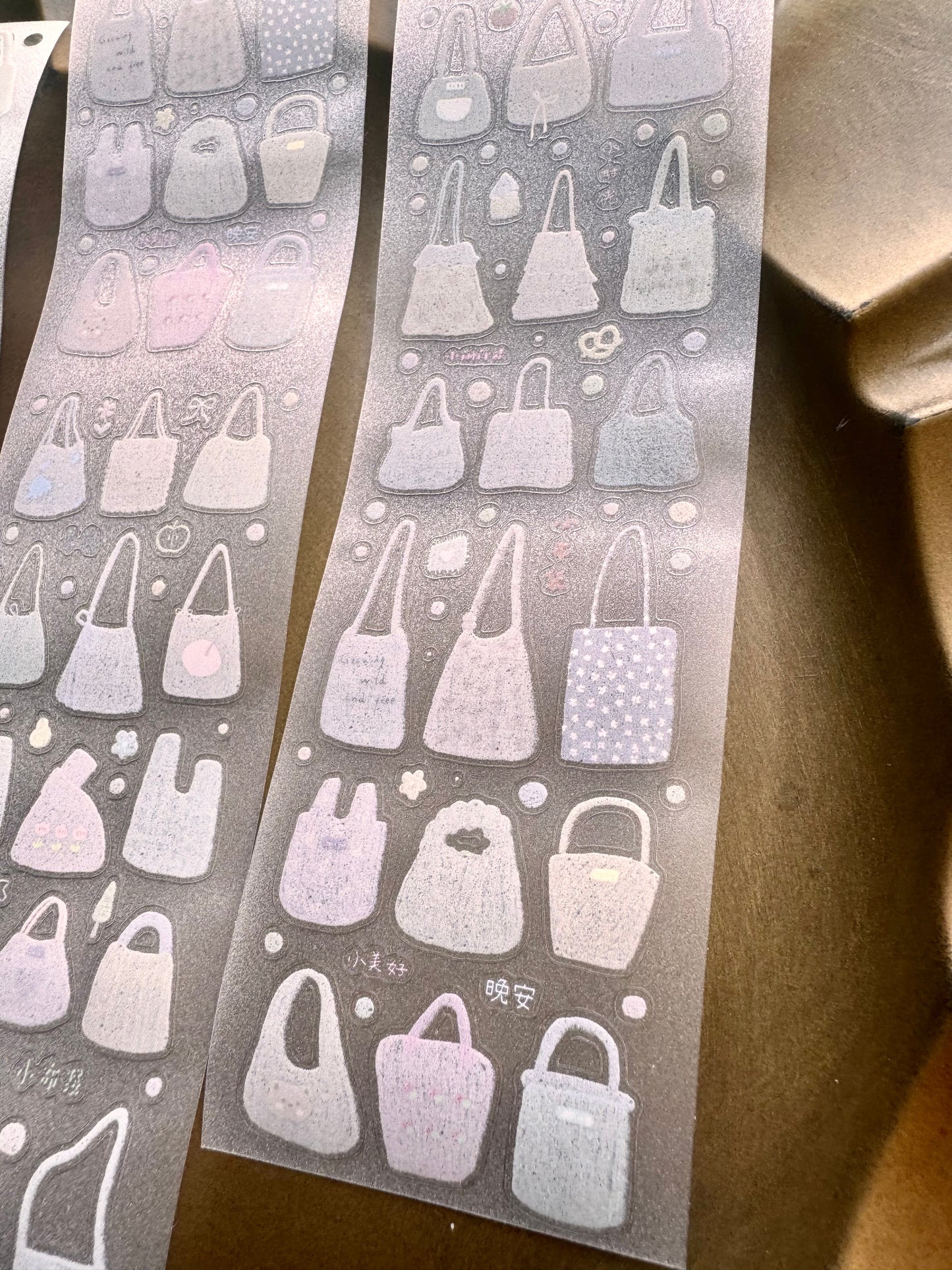 NEW! Hao Studio - Bags | 6cm Kiss-cut | Glitter PET Tape |  Release Paper | 5.25M