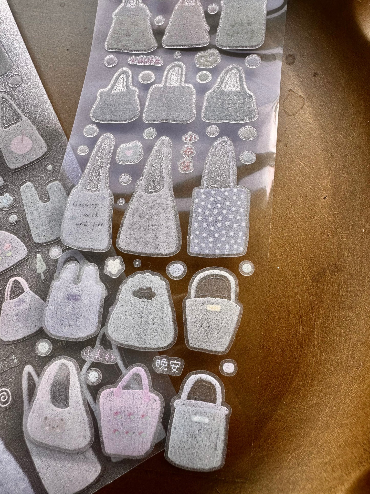 NEW! Hao Studio - Bags | 6cm Kiss-cut | Glitter PET Tape |  Release Paper | 5.25M