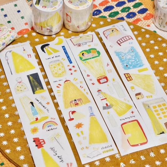 NEW! Wanle Studio - A Ray of Light | Kiss-cut | 5.3cm Washi Tape |  Release Paper | 6M