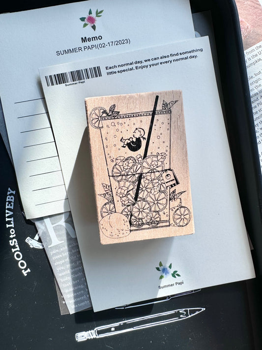 Look Stamp - Lemon Tea Girl | Rubber Stamp