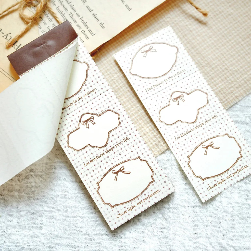 NEW! Sonia - Ribbon Bow C | 50pcs Notebook | Ephemera Paper