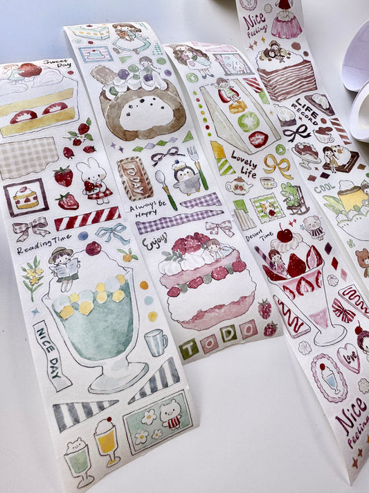 NEW! Molinta - Sweet Food | 6cm Kiss-cut Washi Tape |  Release Paper | 5M
