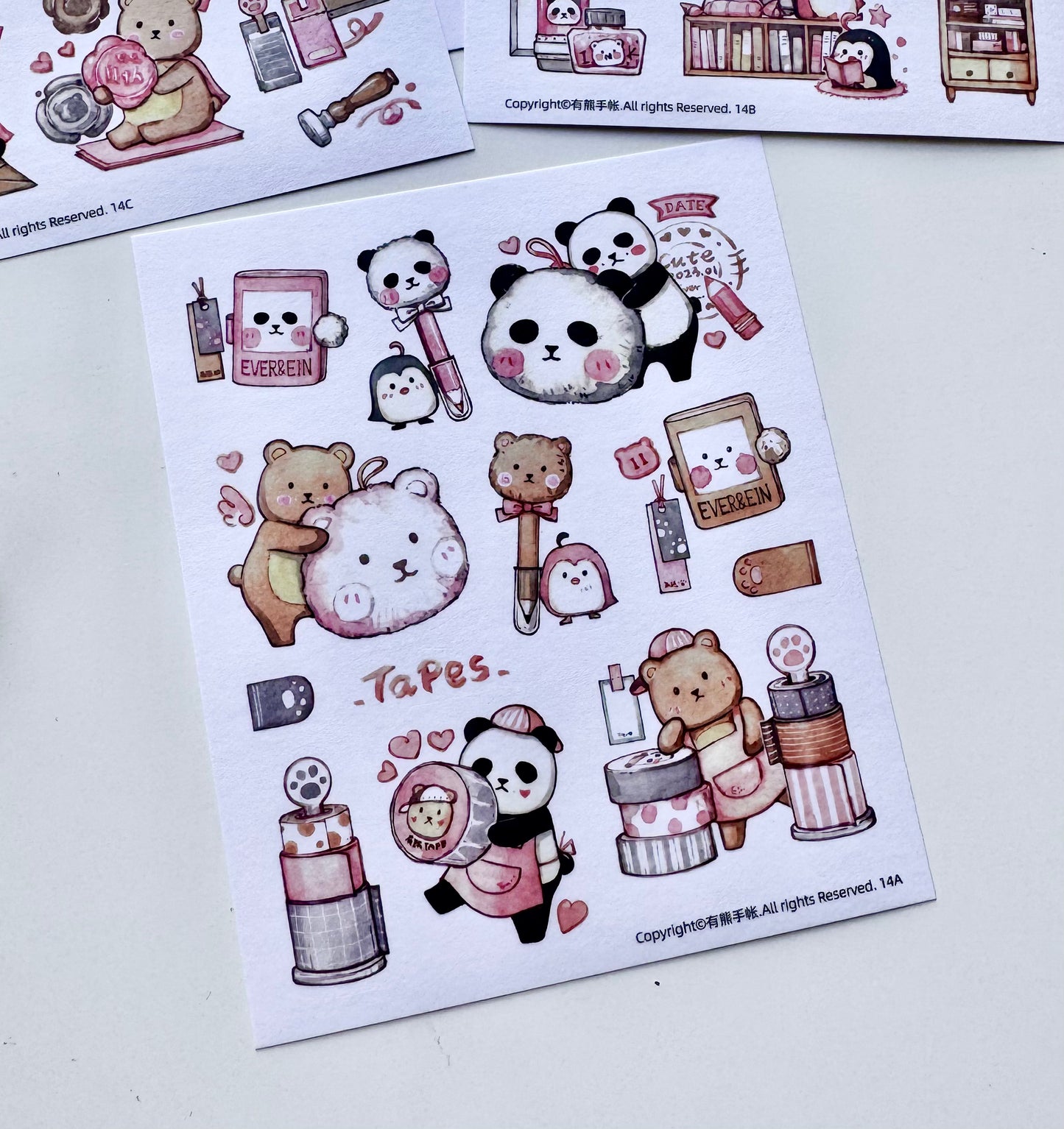 NEW! EverEin - Techo | 3 Sheets | Washi Paper | Kiss-cut | Sticker