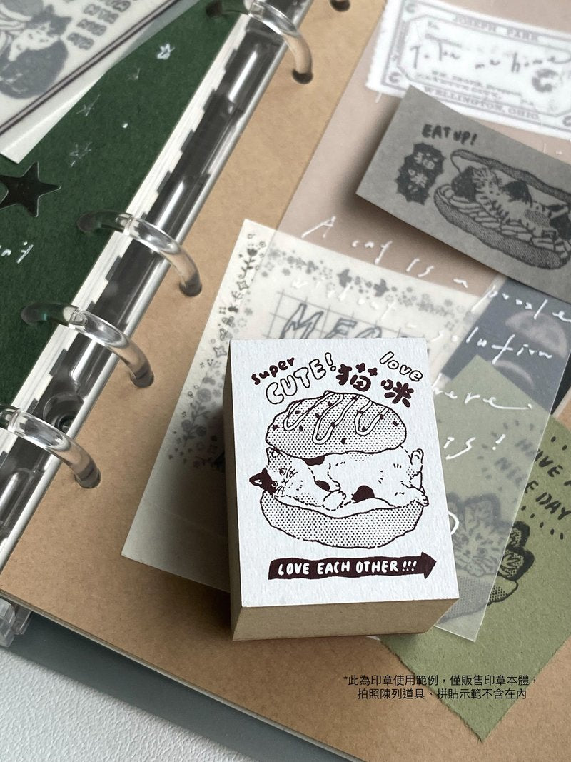 NEW! Yabee Zoo - Meow! Hooray! | 5pcs Rubber Stamp Set