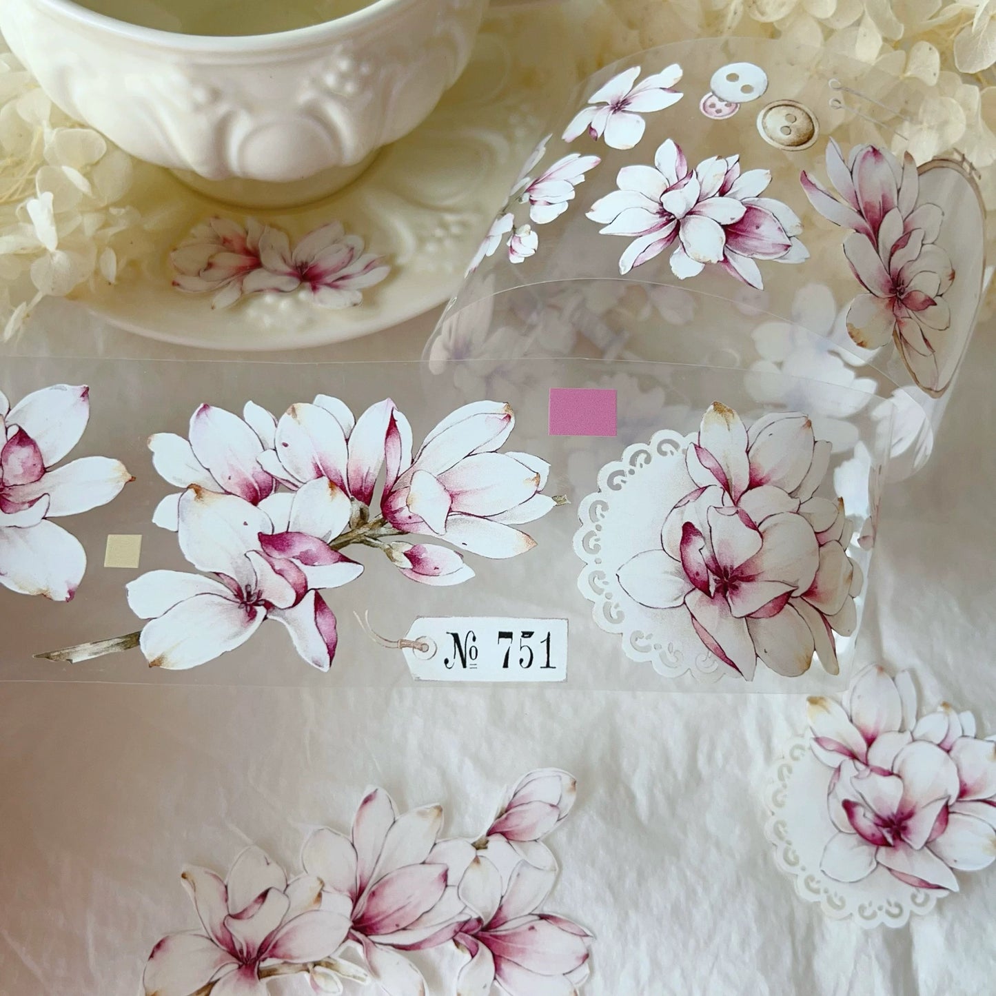 NEW! Yier Studio - Magnolia | 5.5cm PET Tape | Release Paper | 6M