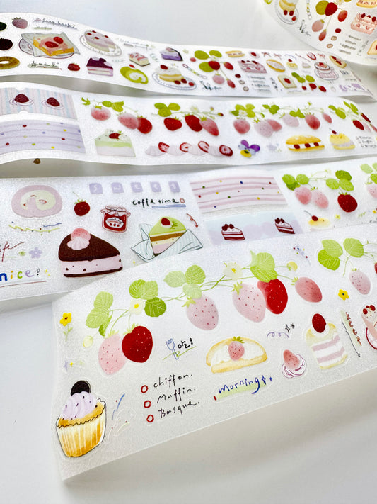 NEW! Wild Berry -  Strawberry Cake | Kiss-cut | 4.5cm glitter PET Tape | Release Paper | 5.4M