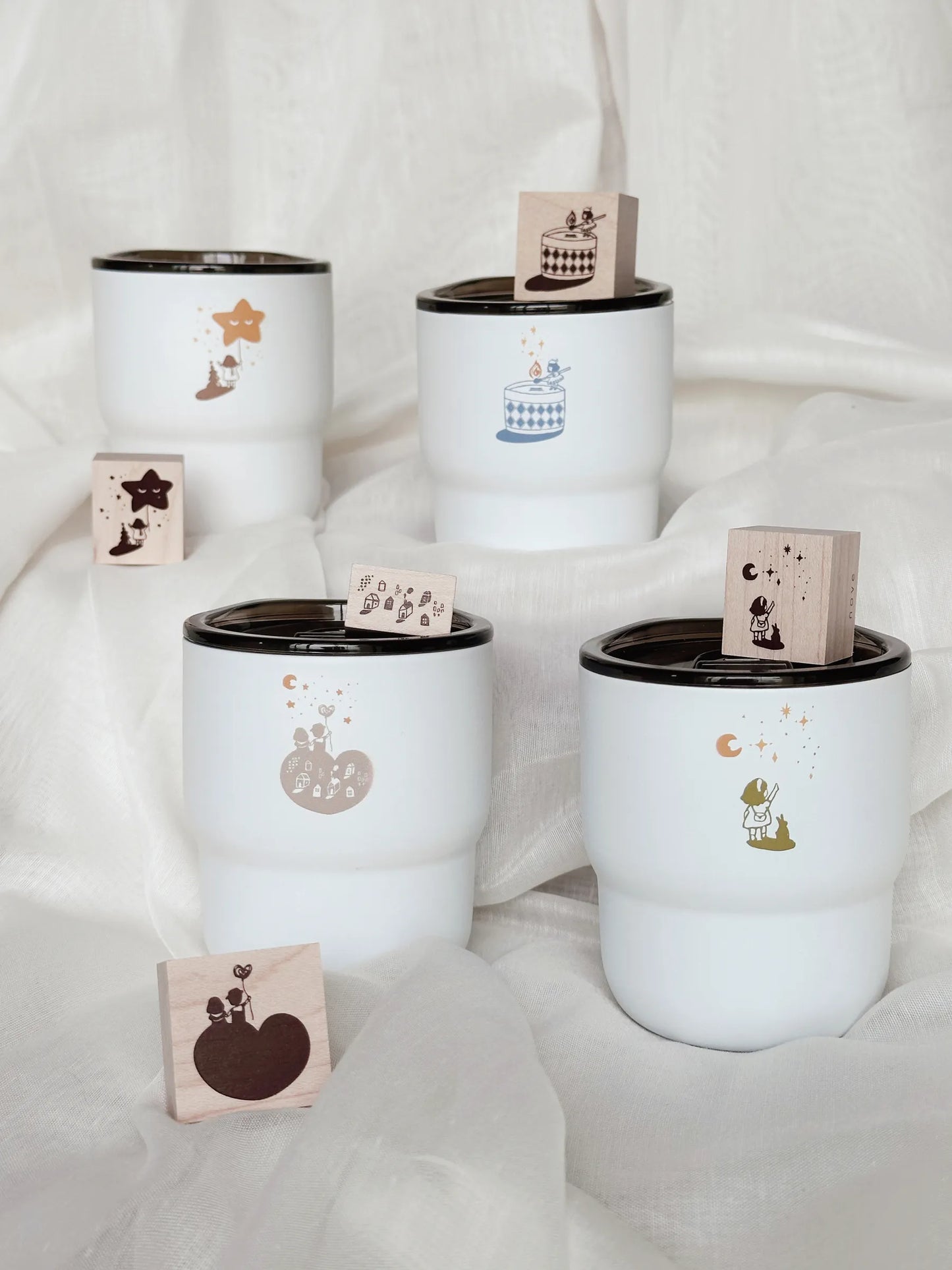 NEW! Nove Production - Little Ordinary People | 8oz Stainless Steel Cups with Lid | Journaling Accessories | Desk Decor