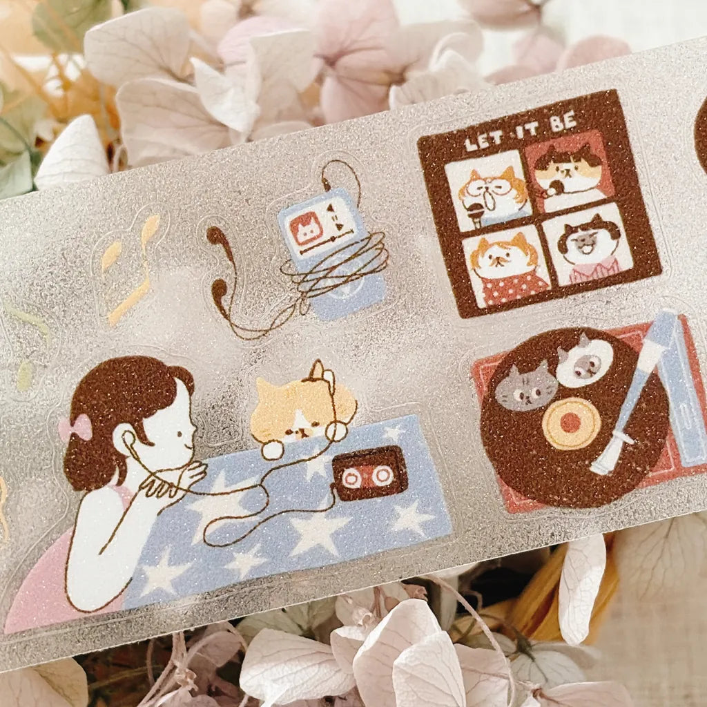 NEW! Idiot_sandwich X 63penhouse - Purrfect Break | Kiss-cut | 4cm PET Tape | Release Paper | 5M