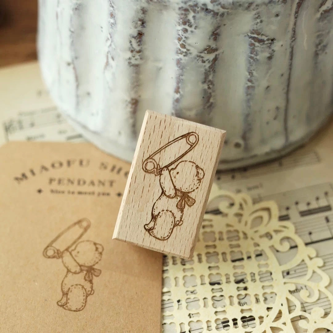 RESTOCK SOON!  Miao Fu Studio - Vintage Sewing Bear | 12pcs Stamp Set (ETA 07/07)