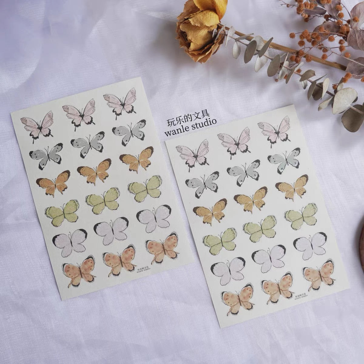 NEW Wongyuanle Vol.6 - Butterfly | Die Cut | 2 Sheets Sticker
