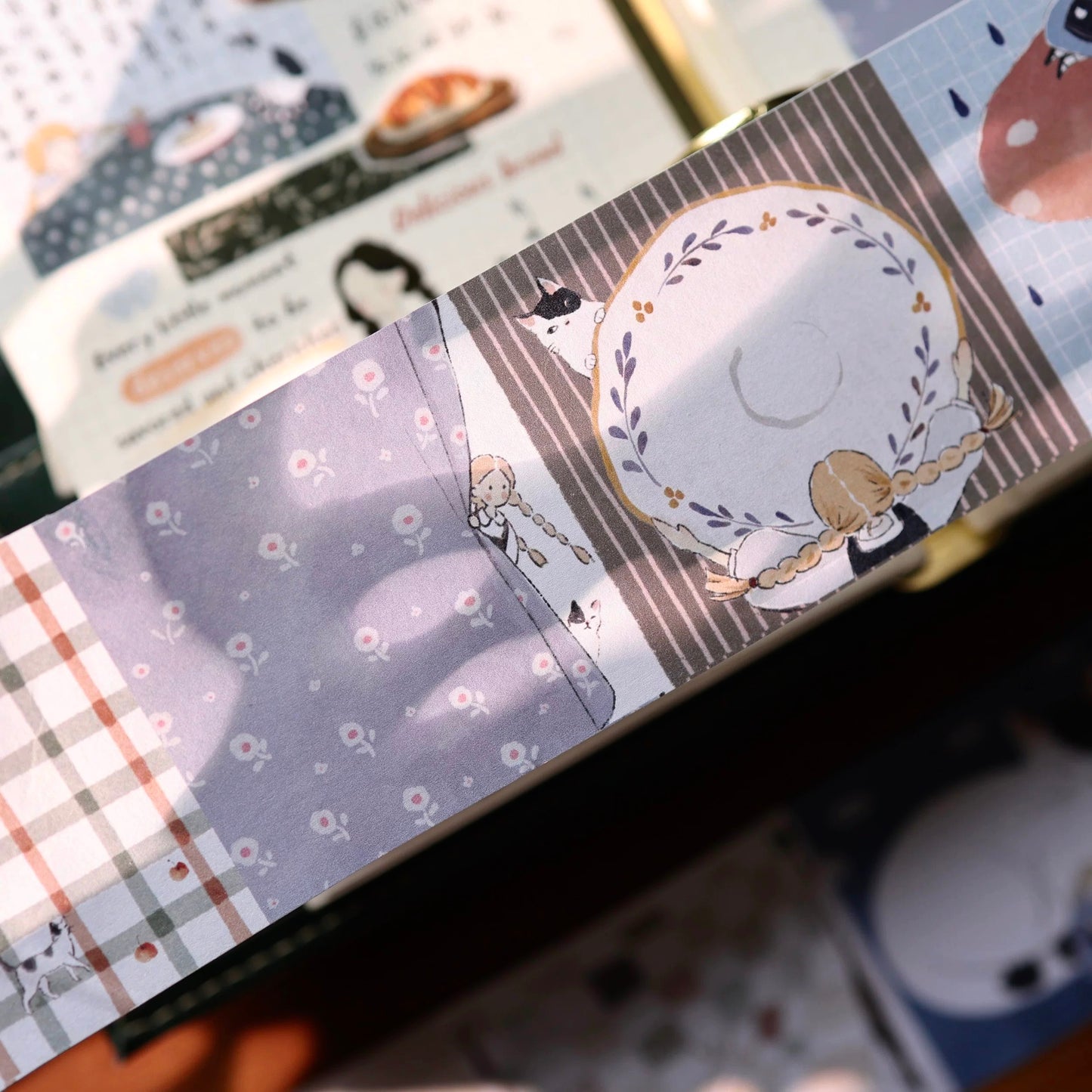 NEW! Yier Studio - Daily Life with Cat | Die-cut | 5cm Sticker Roll | Paper Tape | Release Paper | 5M