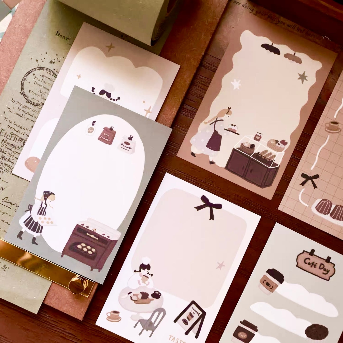 NEW! Yier Studio - Caramel Bread | M5 Size | 30 pcs Memo Pad | Ephemera Paper