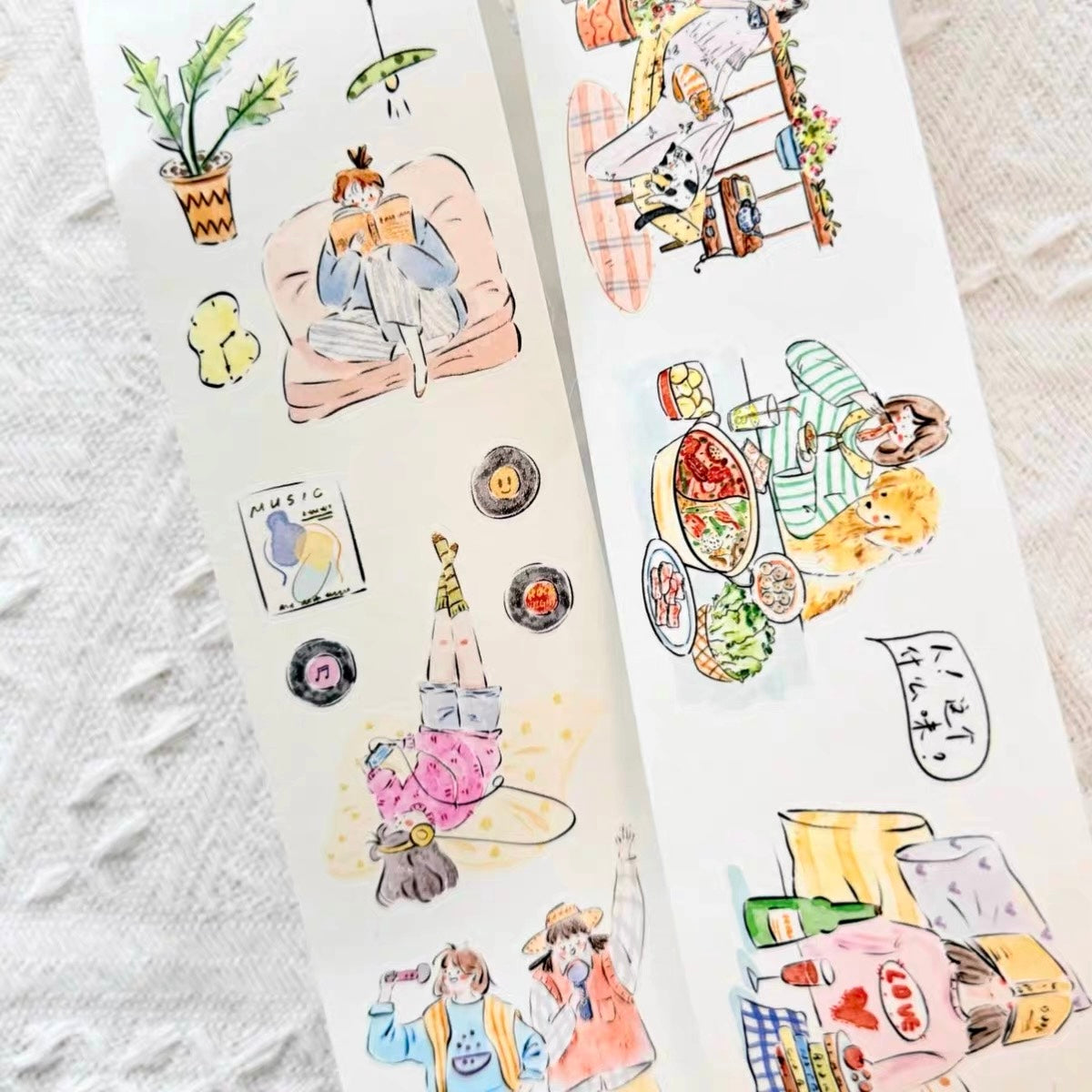 NEW! Lynn Illustration - Home Diary | Kiss-cut | 5cm Tape | Release Paper | 5M