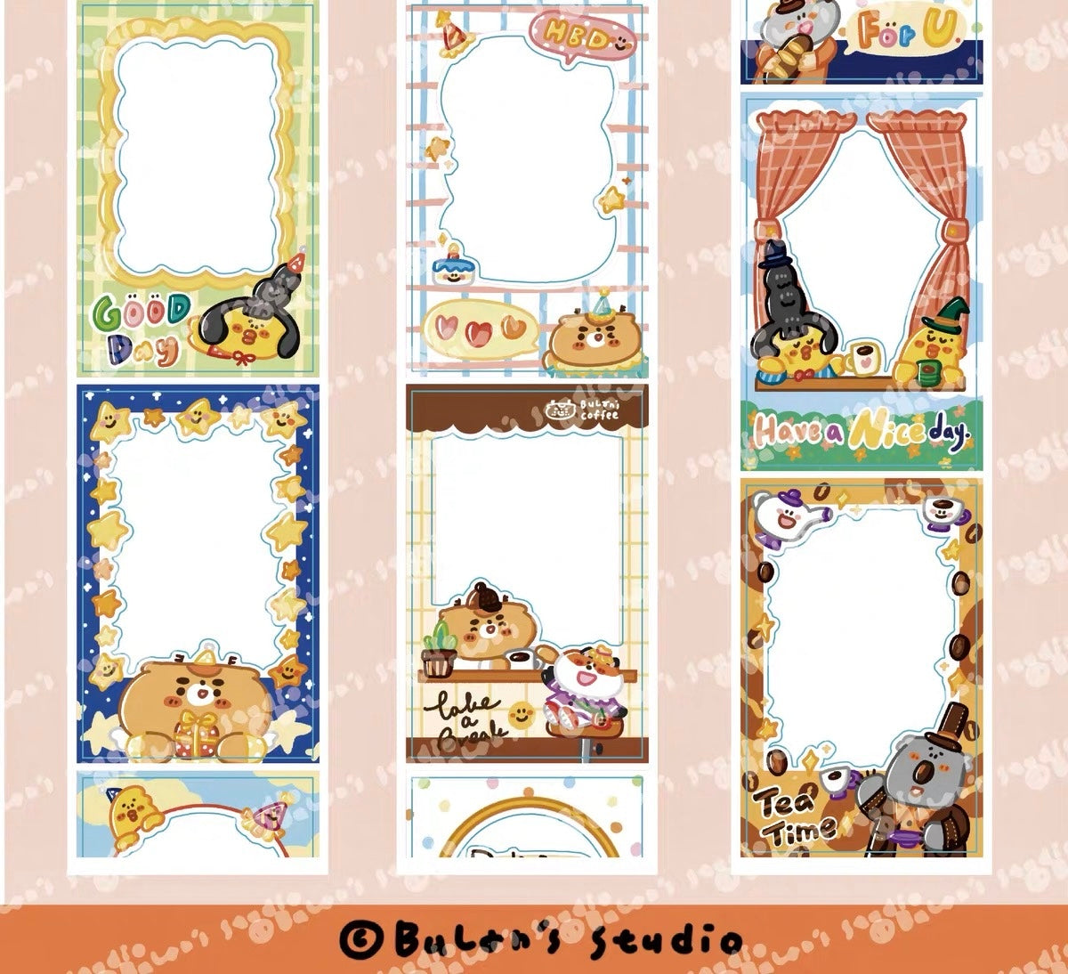 NEW! Bulan's  Studio - Photo Frame | Kiss-cut | Synthetic Paper | 6.5cm Tape | Release Paper | 5M