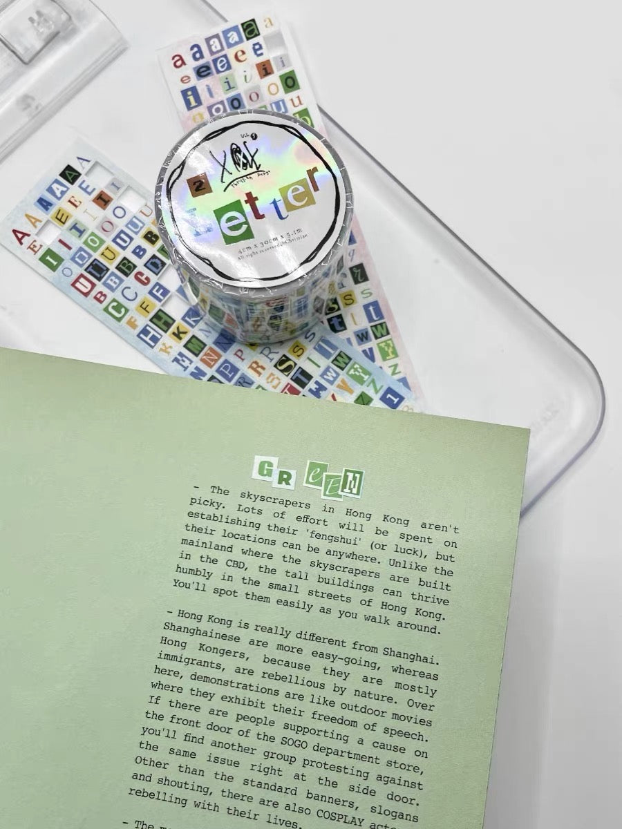 Christian - Letter | 4cm Die Cut | Synthetic Paper PET Tape | Release Paper