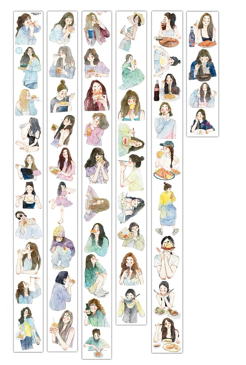 NEW! DingDing - No.57 Foodie Girls | Kiss-cut | 5.5cm Tape | Release Paper | 10M