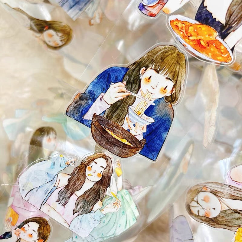 NEW! DingDing - No.57 Foodie Girls | Kiss-cut | 5.5cm Tape | Release Paper | 10M