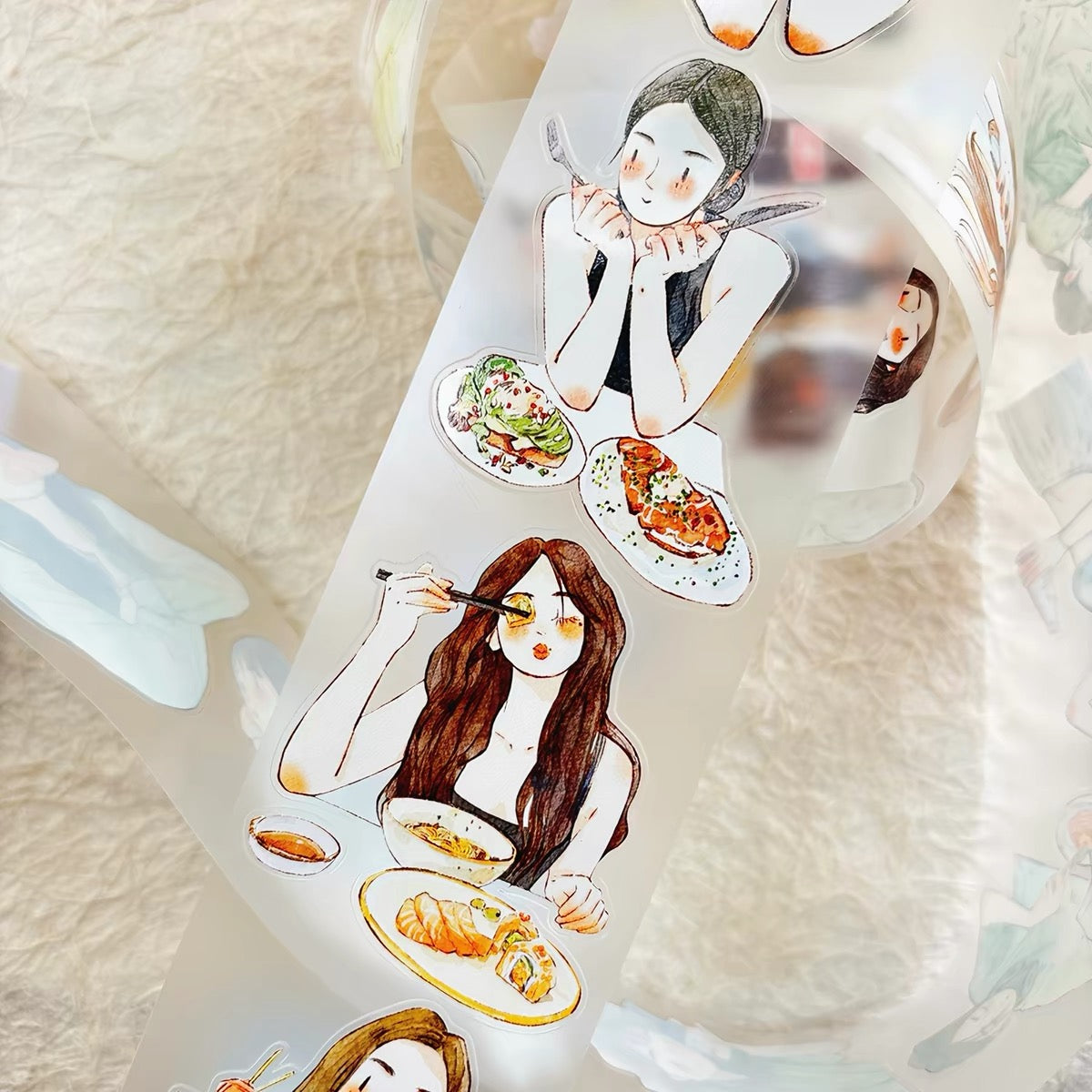 NEW! DingDing - No.57 Foodie Girls | Kiss-cut | 5.5cm Tape | Release Paper | 10M