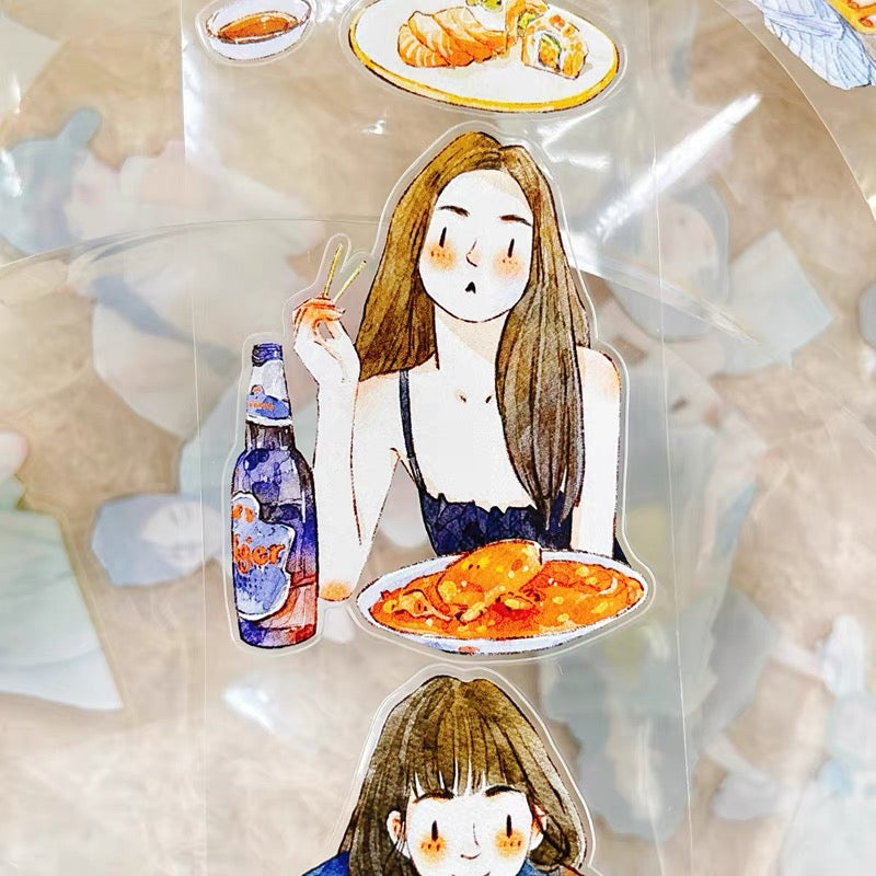 NEW! DingDing - No.57 Foodie Girls | Kiss-cut | 5.5cm Tape | Release Paper | 10M