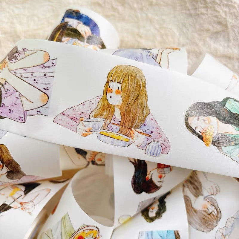 NEW! DingDing - No.57 Foodie Girls | Kiss-cut | 5.5cm Tape | Release Paper | 10M