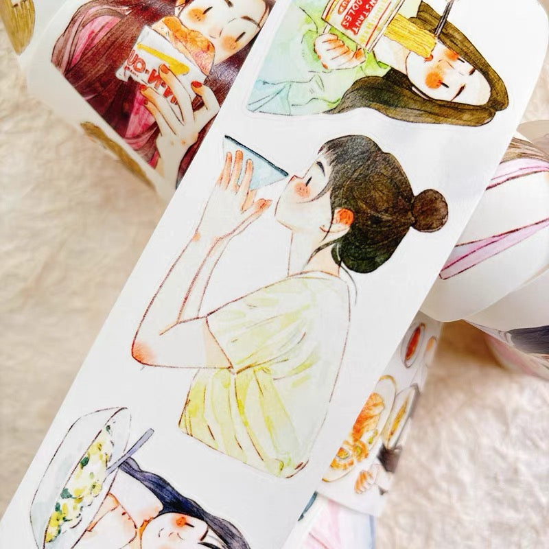 NEW! DingDing - No.57 Foodie Girls | Kiss-cut | 5.5cm Tape | Release Paper | 10M