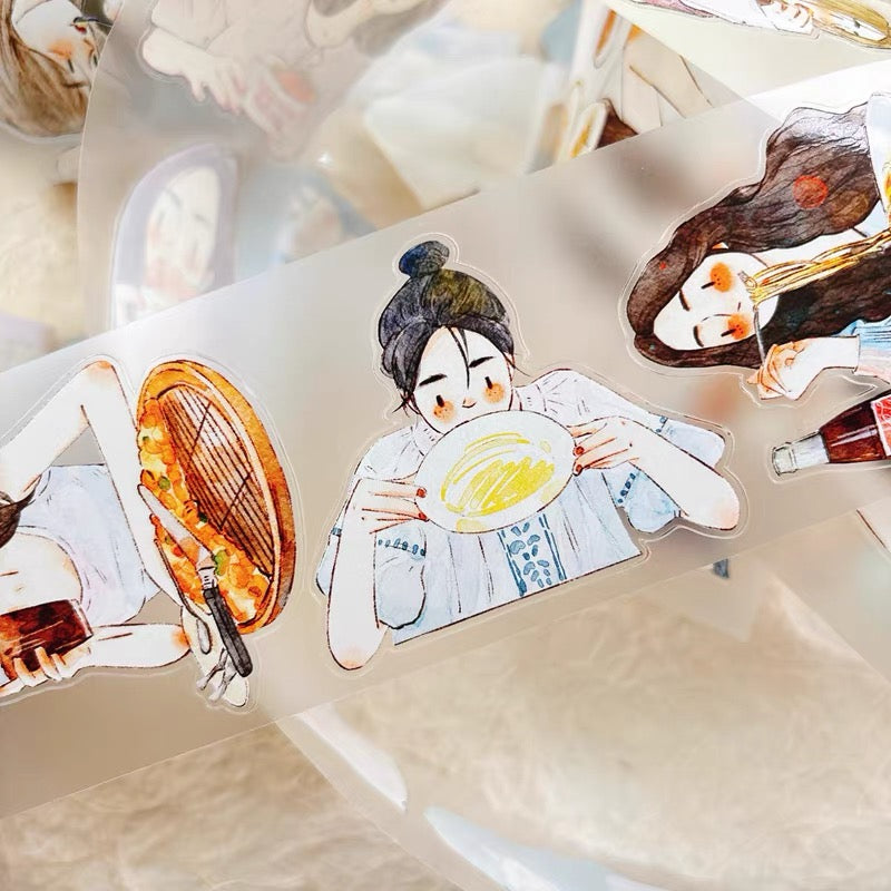 NEW! DingDing - No.57 Foodie Girls | Kiss-cut | 5.5cm Tape | Release Paper | 10M