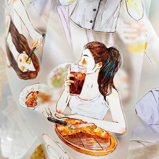 DingDing - No.57 Foodie Girls | Kiss-cut | 5.5cm Tape | Release Paper | 10M