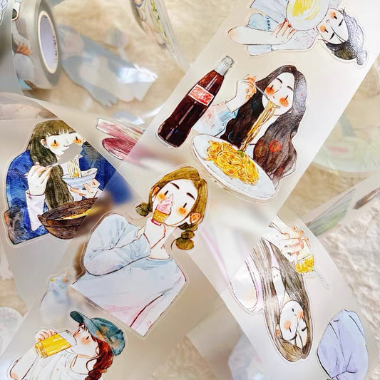 DingDing - No.57 Foodie Girls | Kiss-cut | 5.5cm Tape | Release Paper | 10M