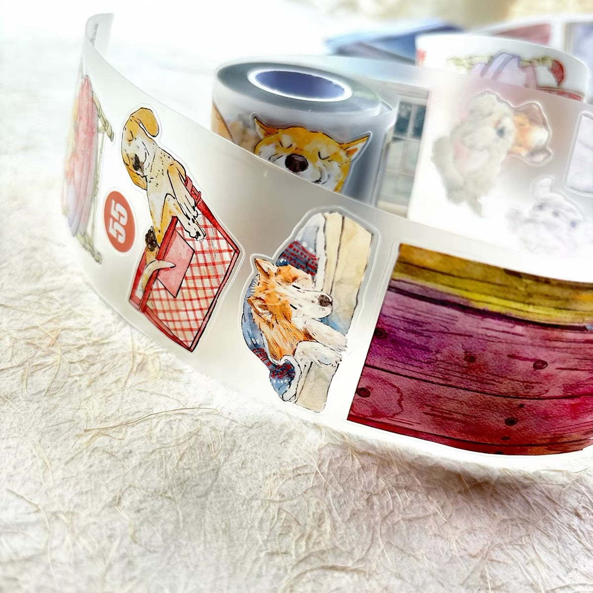 NEW! DingDing - No.55 Life with Dogs | Kiss-cut | 6cm Tape | Release Paper | 10M