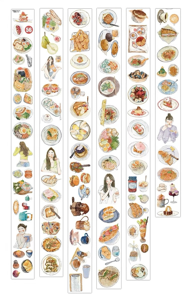 NEW! DingDing - No.56 Little Food Moments | Kiss-cut | 5cm Tape | Release Paper | 10M
