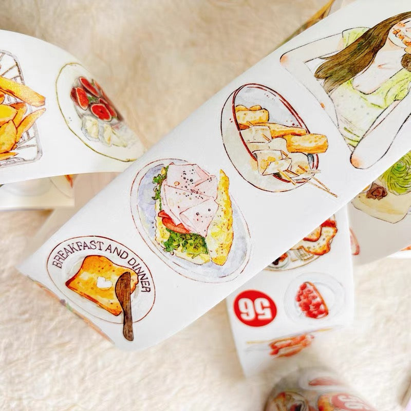 NEW! DingDing - No.56 Little Food Moments | Kiss-cut | 5cm Tape | Release Paper | 10M