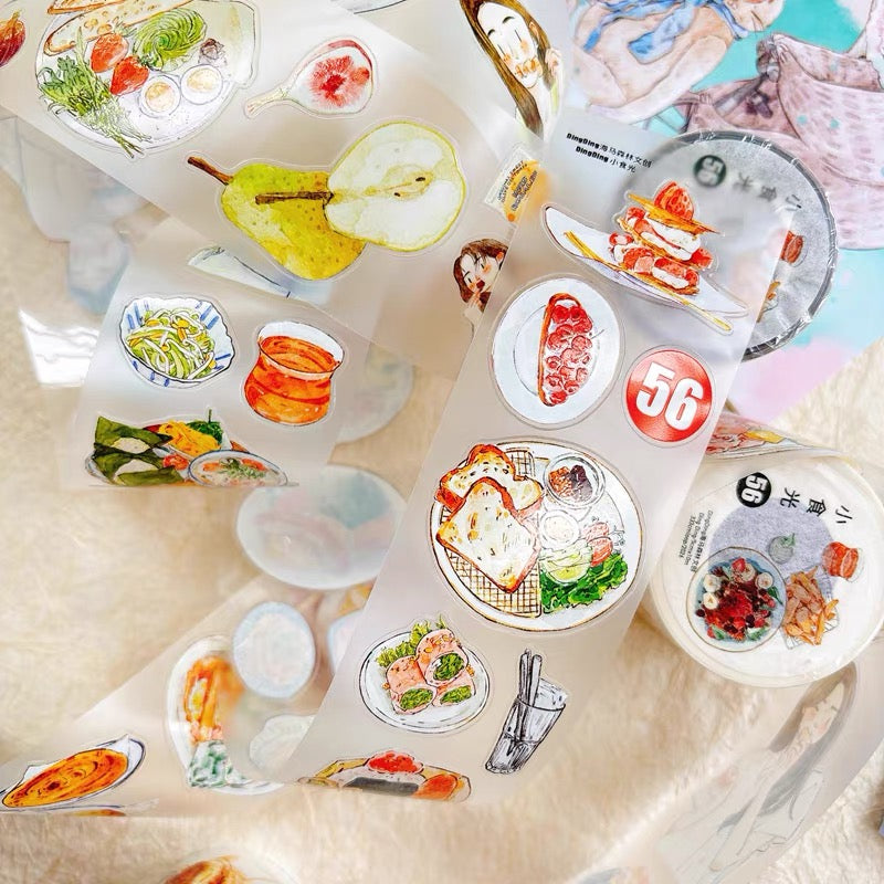 NEW! DingDing - No.56 Little Food Moments | Kiss-cut | 5cm Tape | Release Paper | 10M