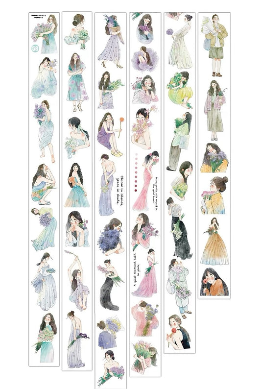 NEW! DingDing - No.58 With Flowers | Kiss-cut | 5cm Tape | Release Paper | 10M