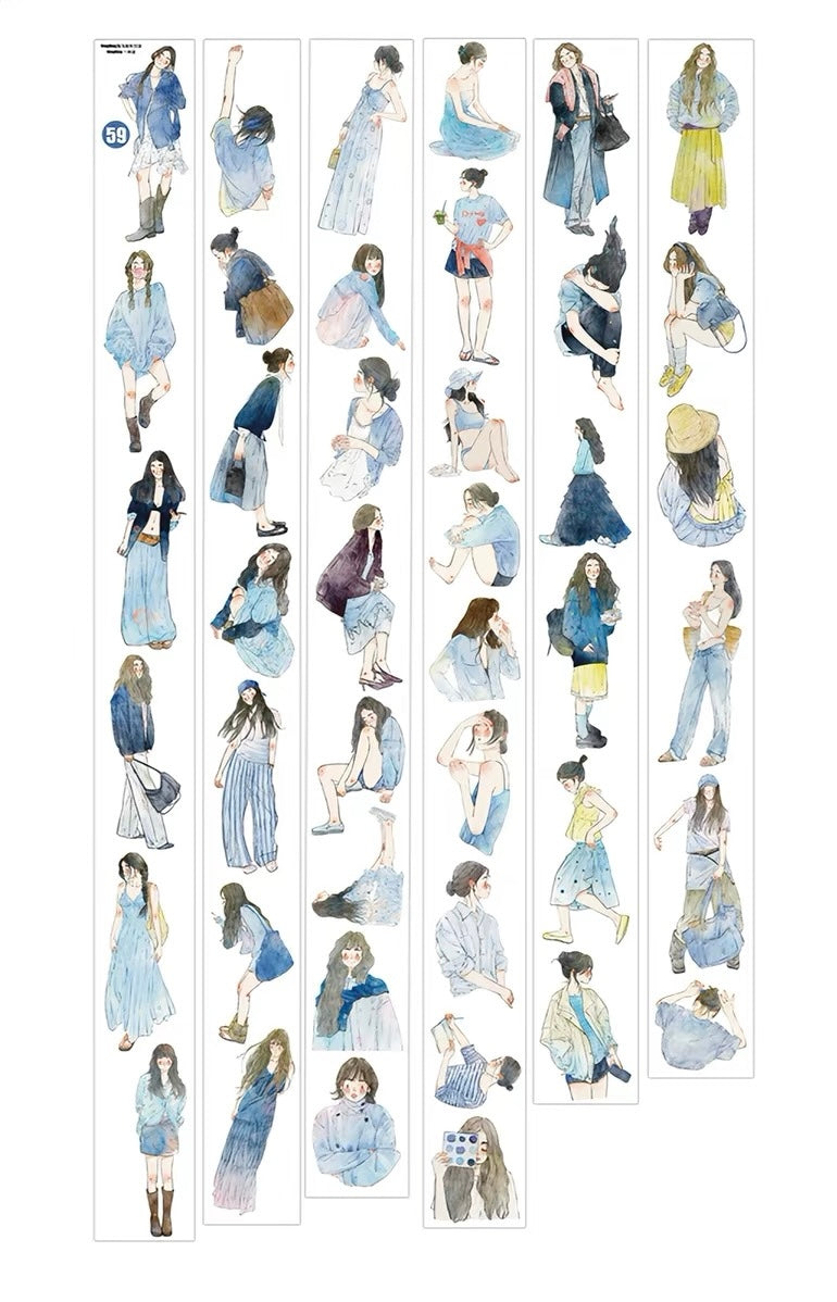 NEW! DingDing - No.59 A Little Blue | Kiss-cut | 5cm Tape | Release Paper | 10M