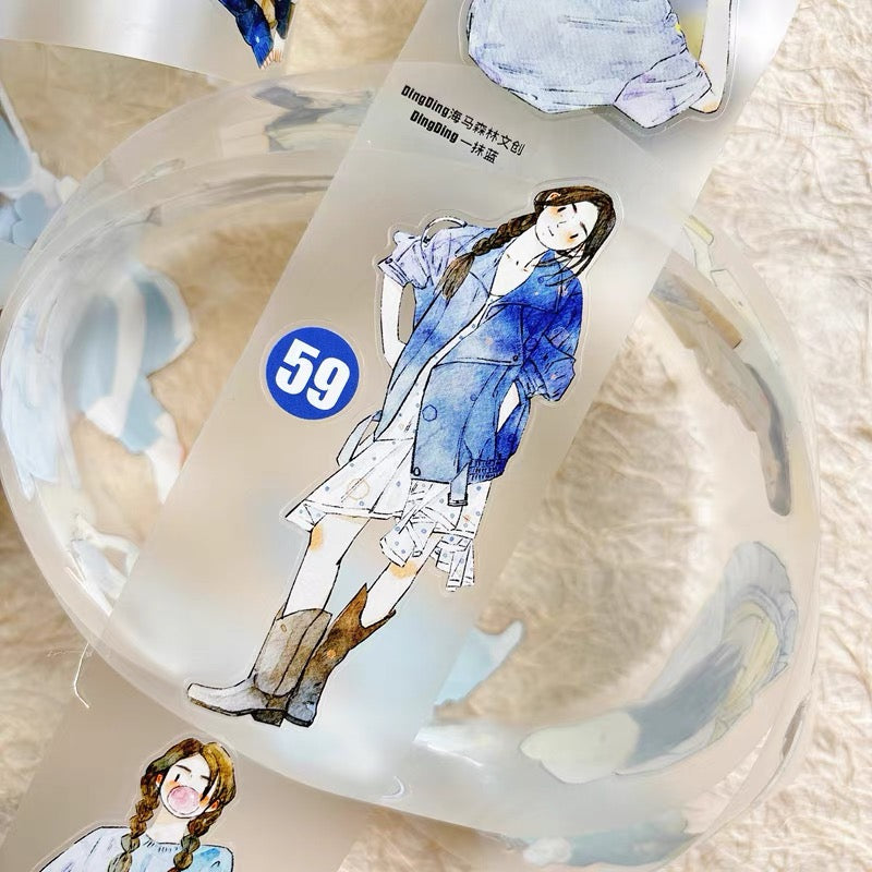NEW! DingDing - No.59 A Little Blue | Kiss-cut | 5cm Tape | Release Paper | 10M