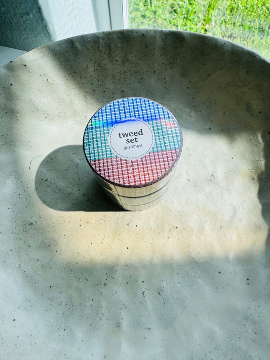 NEW! Life Tape - Tweed Set | 3 Rolls Tape Set | NO Release Paper | 5M X 3