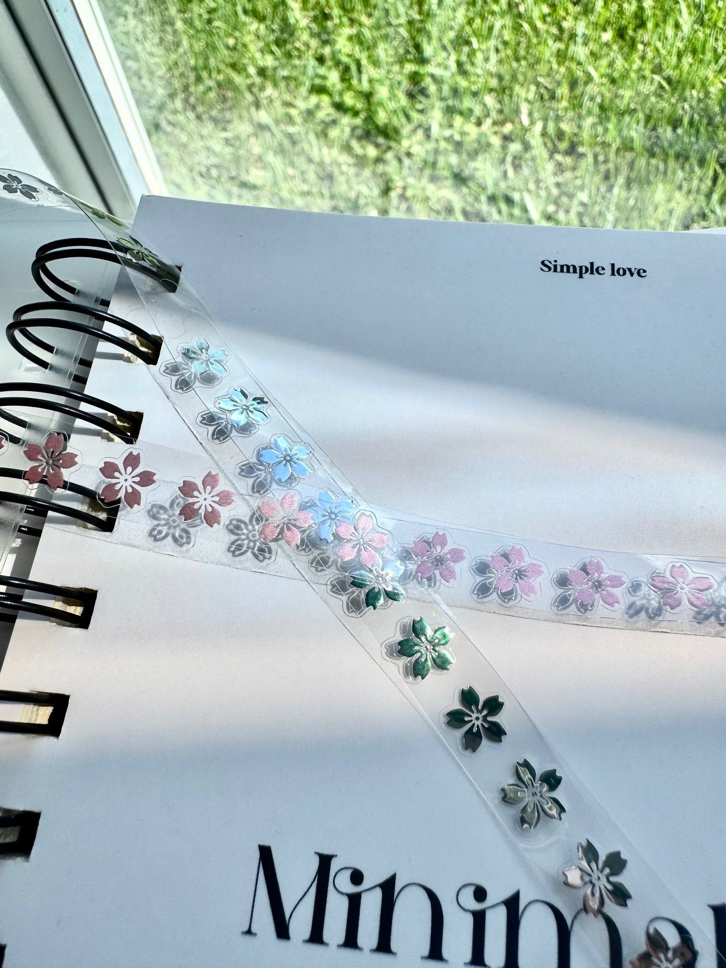 NEW! Life Tape - Sakura Strip | Kiss-cut | Silver Oil | 1cm PET Tape | Release Paper | 5M