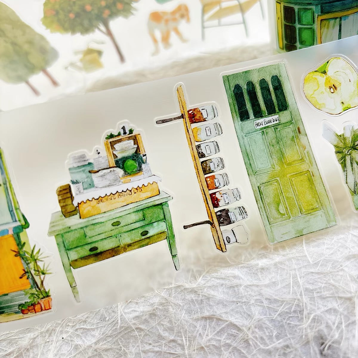 NEW! DingDing - A56 Green | Kiss-cut | 6cm PET Tape | Release Paper | 5M