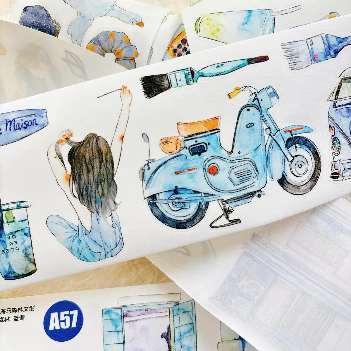 NEW! DingDing - A57 Blue | Kiss-cut | 6cm PET Tape | Release Paper | 5M
