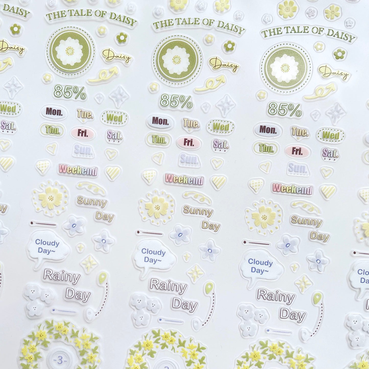 NEW! Chayu - Flower Letter | Kiss-cut | 4cm Glitter PET Tape | Release Paper | 5.25M