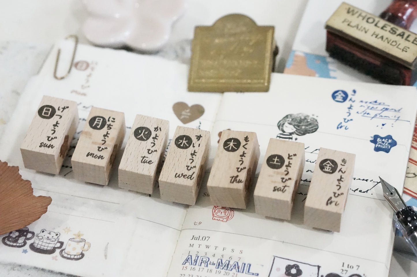 Black Milk Project - Days in a week (Japanese) | 7pcs Rubber Stamp Set