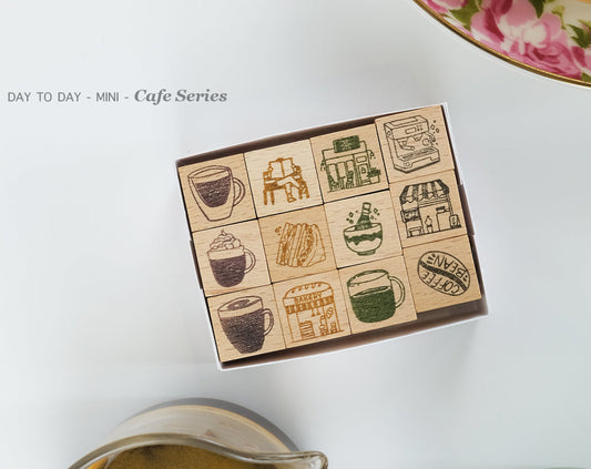 NEW! Kurukynki - Day to Day - Cafe Series | Mini Rubber Stamps