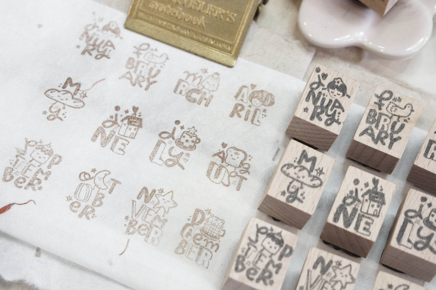 Black Milk Project - This Moment | Month Set | 12pcs Rubber Stamp Set