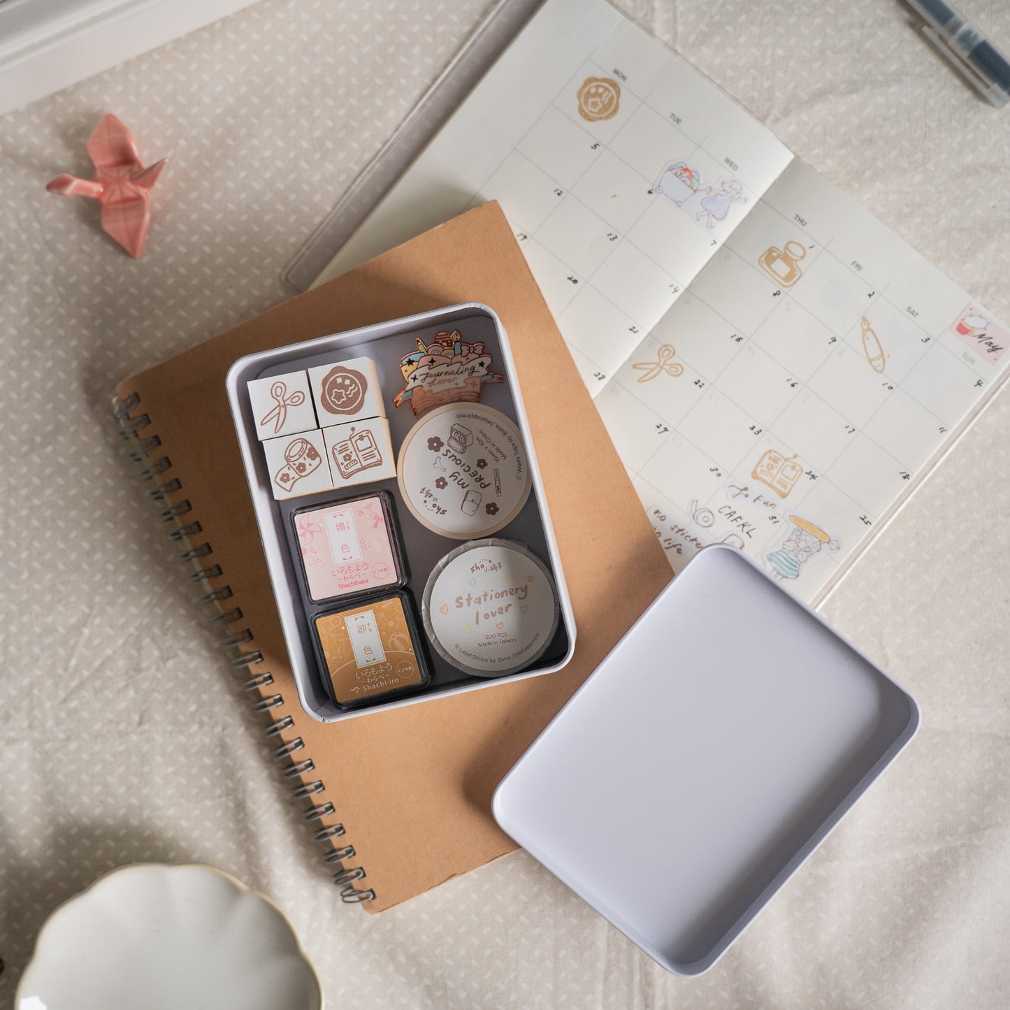 Sho Little Happiness - My Sticker Box | Tin Box | Organizer |  Desk Decor | box only | Journaling Accessory